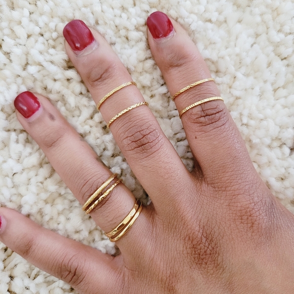 Minimalist Gold Stackable Rings - Picture 5 of 7